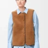 Chaqueta acolchada de mezcla de piel de oveja y algodón