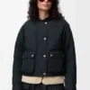 Chaqueta acolchada de mezcla de piel de oveja y algodón