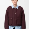Chaqueta acolchada de mezcla de piel de oveja y algodón