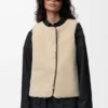 Chaqueta acolchada de mezcla de piel de oveja y algodón