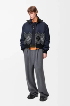 Chaqueta bomber de mezcla de nylon y lana