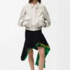Chaqueta bomber de piel de cabra de gamuza Chaqueta bomber de piel de cabra de gamuza