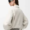 Chaqueta bomber de piel de cabra de gamuza Chaqueta bomber de piel de cabra de gamuza