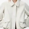 Chaqueta bomber de piel de cabra de gamuza Chaqueta bomber de piel de cabra de gamuza
