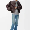 Chaqueta bomber de piel de cordero napa