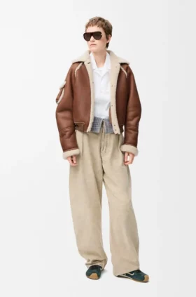 Chaqueta bomber de piel de oveja
