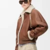 Chaqueta bomber de piel de oveja Chaqueta bomber de piel de oveja