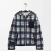 Chaqueta con capucha de lana y lino