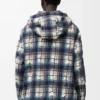 Chaqueta con capucha de lana y lino