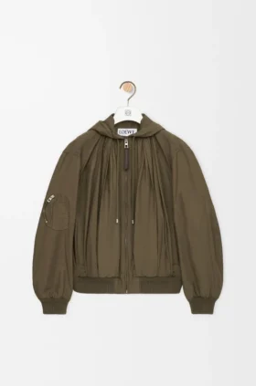 Chaqueta con capucha de mezcla de algodón