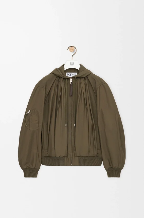 Chaqueta con capucha de mezcla de algodón Chaqueta con capucha de mezcla de algodón