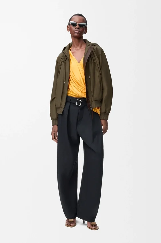 Chaqueta con capucha de mezcla de algodón Chaqueta con capucha de mezcla de algodón