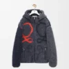 Chaqueta con capucha de mezcla de lana