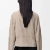 Chaqueta con cinturón de piel de cabra de gamuza Chaqueta con cinturón de piel de cabra de gamuza