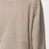 Chaqueta con cinturón de piel de cabra de gamuza Chaqueta con cinturón de piel de cabra de gamuza
