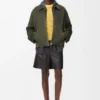 Chaqueta con cremallera de piel de cordero de gamuza