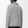 Chaqueta con cremallera de piel de cordero de gamuza Chaqueta con cremallera de piel de cordero de gamuza