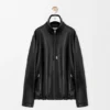 Chaqueta con cremallera de piel de cordero napa Chaqueta con cremallera de piel de cordero napa