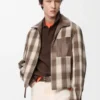 Chaqueta con cremallera de piel de cordero napa