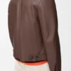 Chaqueta con cremallera de piel de cordero napa