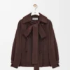 Chaqueta con lazo en piel de cabra de gamuza Chaqueta con lazo en piel de cabra de gamuza