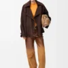 Chaqueta con lazo en piel de cabra de gamuza Chaqueta con lazo en piel de cabra de gamuza