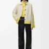 Chaqueta con puños doblados de piel de cordero de gamuza Chaqueta con puños doblados de piel de cordero de gamuza