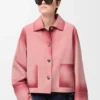 Chaqueta con puños doblados de piel de cordero de gamuza Chaqueta con puños doblados de piel de cordero de gamuza
