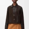 Chaqueta con puños doblados de piel de cordero de gamuza Chaqueta con puños doblados de piel de cordero de gamuza