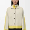 Chaqueta con puños doblados de piel de cordero de gamuza Chaqueta con puños doblados de piel de cordero de gamuza