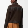 Chaqueta con puños doblados de piel de cordero de gamuza Chaqueta con puños doblados de piel de cordero de gamuza