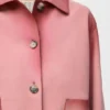 Chaqueta con puños doblados de piel de cordero de gamuza Chaqueta con puños doblados de piel de cordero de gamuza