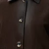 Chaqueta con puños doblados de piel de cordero de gamuza Chaqueta con puños doblados de piel de cordero de gamuza