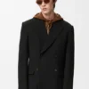 Chaqueta de doble botonadura en lana