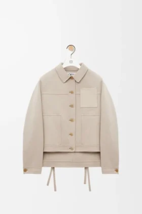 Chaqueta de estilo laboral en lana y cachemira