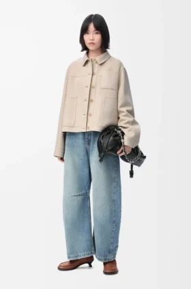 Chaqueta de estilo laboral en lana y cachemira