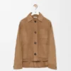 Chaqueta de estilo laboral en piel de cabra de gamuza Chaqueta de estilo laboral en piel de cabra de gamuza