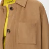 Chaqueta de estilo laboral en piel de cabra de gamuza Chaqueta de estilo laboral en piel de cabra de gamuza