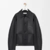 Chaqueta de estilo laboral en piel de cordero napa Chaqueta de estilo laboral en piel de cordero napa