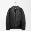 Chaqueta de estilo laboral en piel de cordero napa Chaqueta de estilo laboral en piel de cordero napa