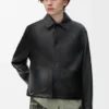 Chaqueta de estilo laboral en piel de cordero napa Chaqueta de estilo laboral en piel de cordero napa