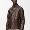 Chaqueta de estilo laboral en piel de cordero napa Chaqueta de estilo laboral en piel de cordero napa