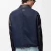 Chaqueta de estilo laboral en piel de cordero napa y nailon