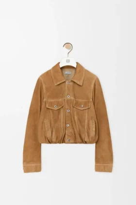 Chaqueta de piel de cabra de gamuza