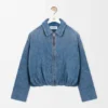 Chaqueta drapeada de denim Chaqueta drapeada de denim