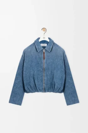 Chaqueta drapeada de denim
