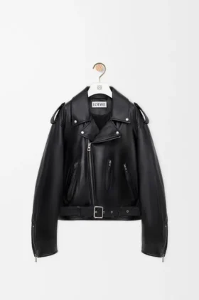 Chaqueta motera de piel de cordero napa