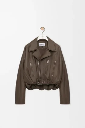 Chaqueta motera de piel de cordero napa