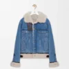 Chaqueta tipo camionero de mezclilla y piel de oveja Chaqueta tipo camionero de mezclilla y piel de oveja