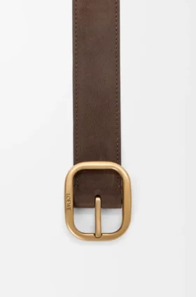 Cinturón redondeado y suave de nubuck